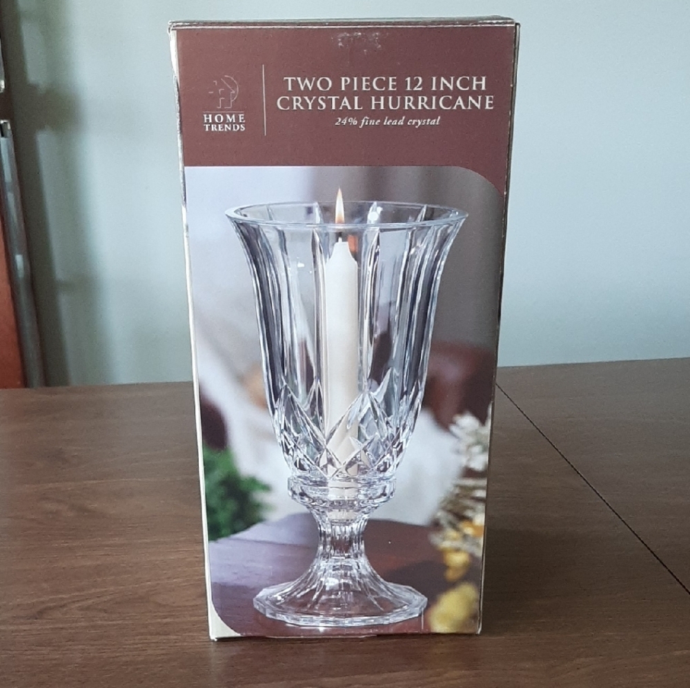 Crystal Hurricane Candle Holder - Clear